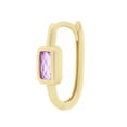 thumbnail image 3 of Oval Hoop Amethyst Earrings in 14K Gold, 3 of 6