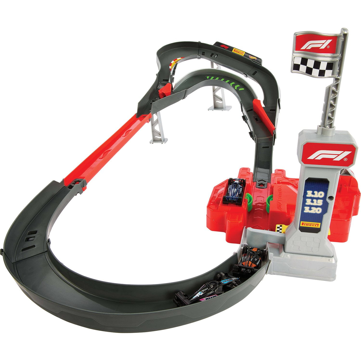 Hot Wheels Racing Formula 1 Sprint Race Circuit Track Set with 3 Die-Cast Toy Cars
