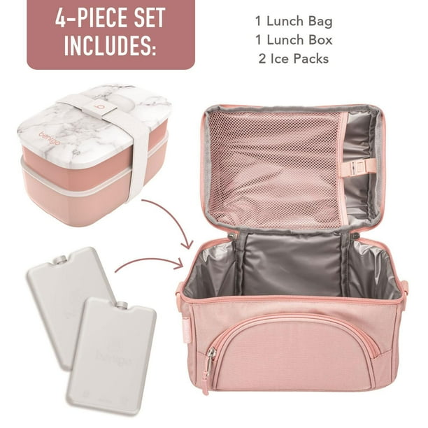 Bentgo 4-Piece Deluxe Set With Insulated Lunch Bag, Ice Packs
