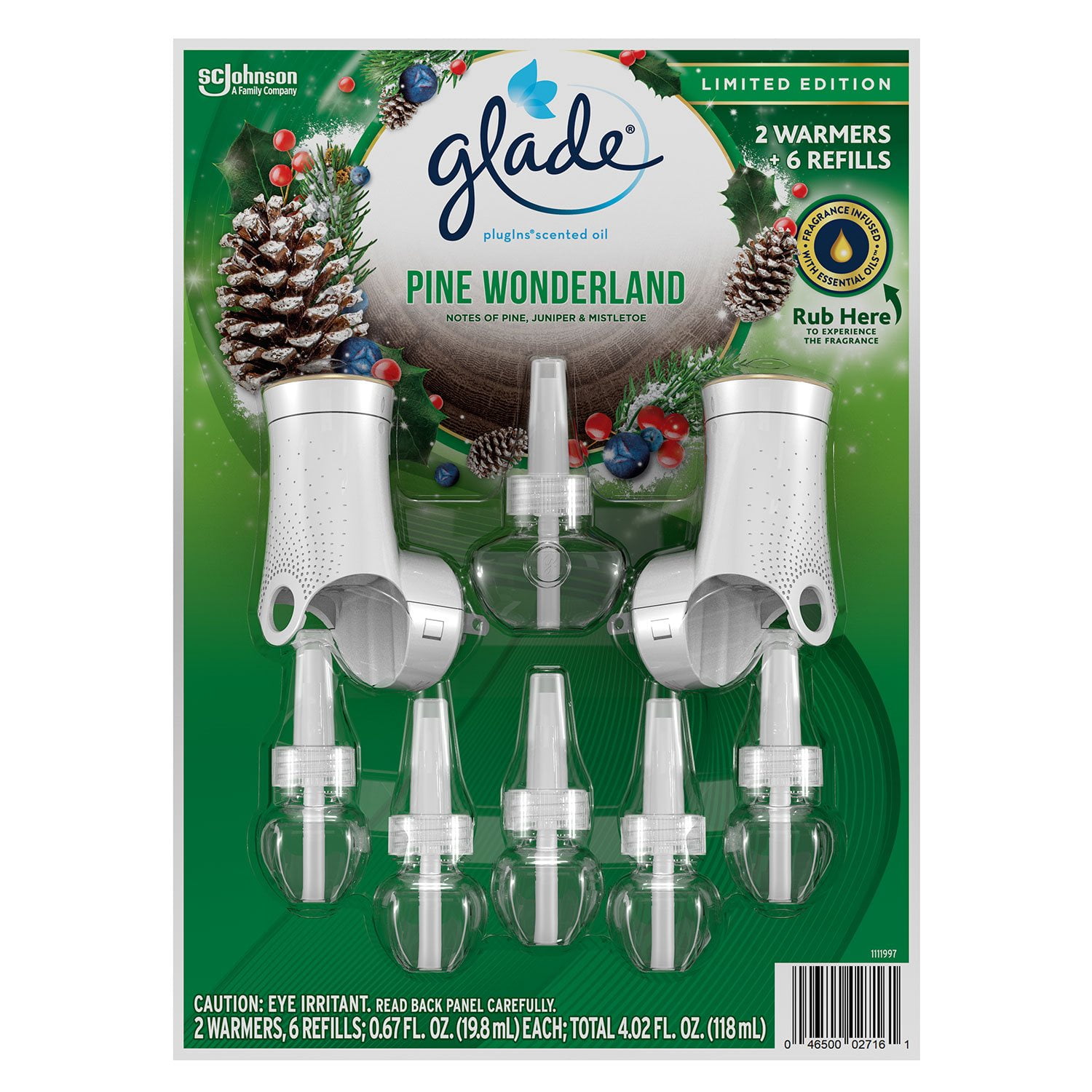 2PK GLADE PINE WONDERLAND PLUGINS SCENTED OIL REFILL AIR SPECIAL LIMITED EDITION - Thumbnail 3