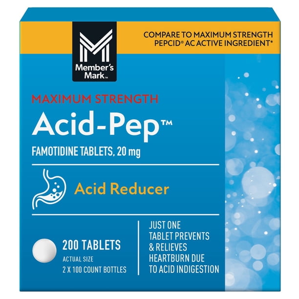 famotidine and glp 1 Member's Mark Acid-Pep Acid Reducer Tablets, 20 mg Famotidine, 100 ct./pk.,  2 pk