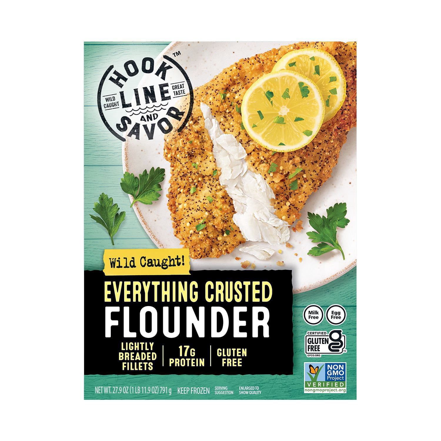 Hook Line and Savor Everything Crusted Flounder, Frozen, 27.9 oz.