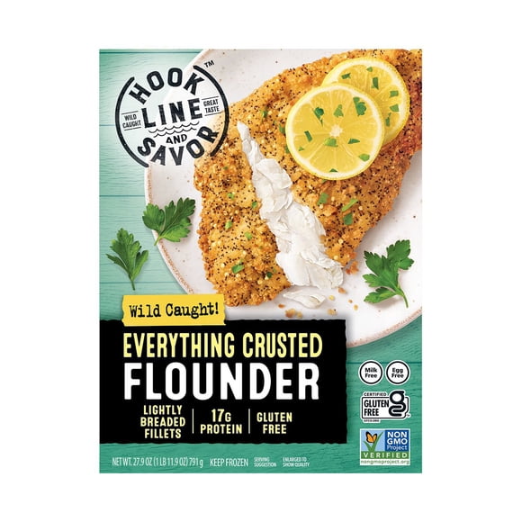 Hook Line and Savor Everything Crusted Flounder, Frozen, 27.9 oz.