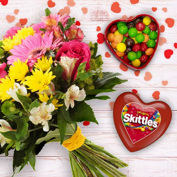 Skittles Original Filled Valentine's Day Candy Hearts, 1.07 oz, 12