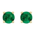 thumbnail image 2 of Round Cut Gemstone Stud Earrings in 14K Gold, 2 of 5