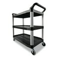 thumbnail image 3 of Rubbermaid Commercial Three-Shelf Service Cart, Black, 3 of 7