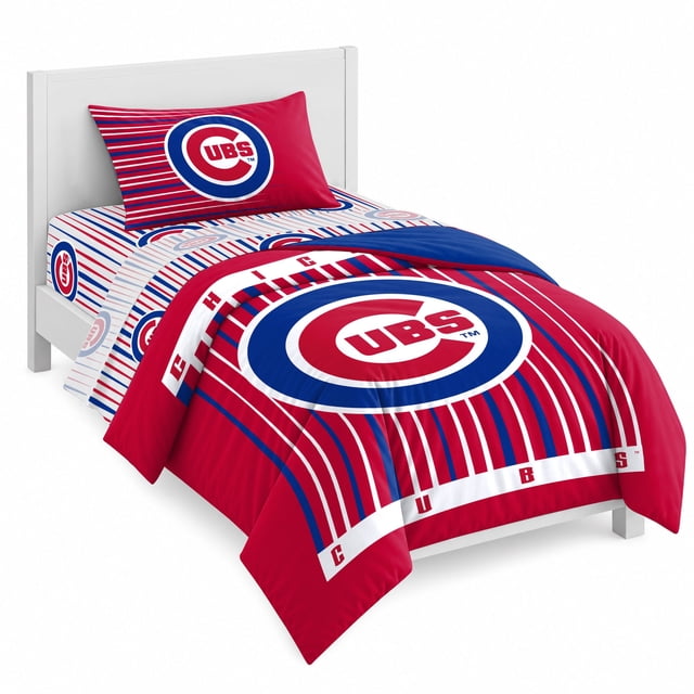 Logo Brands Chicago Cubs Twin/Twin XL Bed-In-A-Bag Set