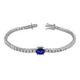 thumbnail image 3 of Lab Created Gemstone & White Sapphire Tennis Bracelet in Sterling Silver, 3 of 7