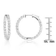 thumbnail image 4 of Lab Created Gemstone Huggie Hoop Earrings in Sterling Silver, 4 of 6