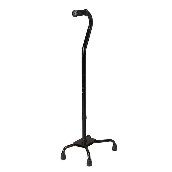 Medline Aluminum Quad Cane with Large Base, 300 lb Capacity, Black