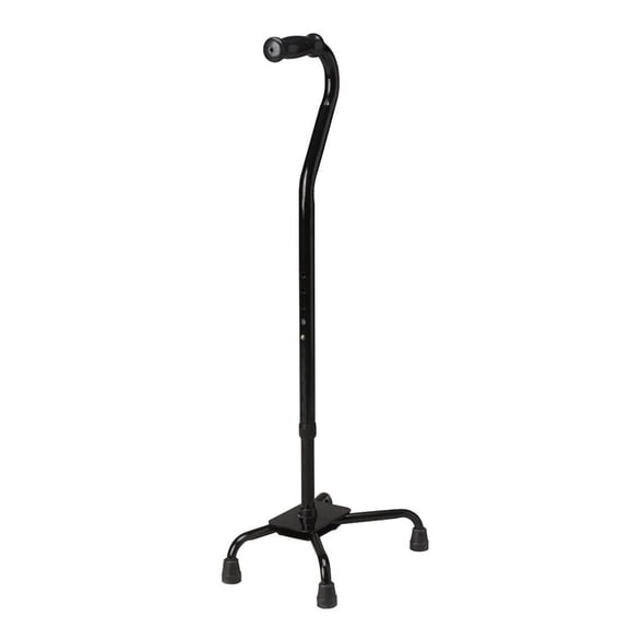 Medline Aluminum Quad Cane with Large Base, 300 lb Capacity, Black