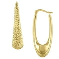 thumbnail image 2 of Elongated Oval Hoop Earrings in 14K Gold, 2 of 4