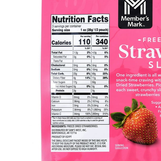 Member's Mark Freeze Dried Strawberry Slices, 3 oz. - Samsclub.com