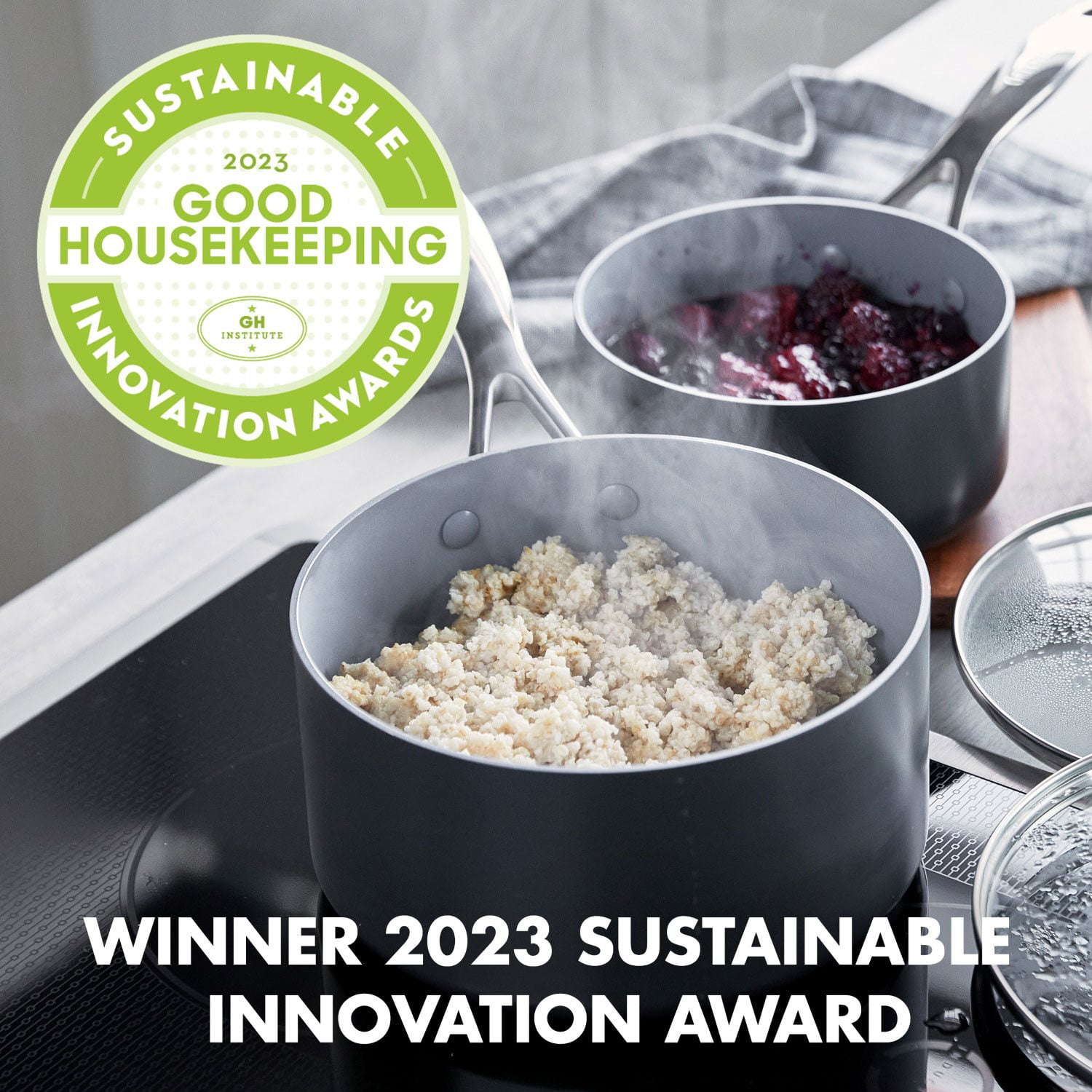 GreenPan Valencia Pro 2 Piece Saucepan Set - Thumbnail 2