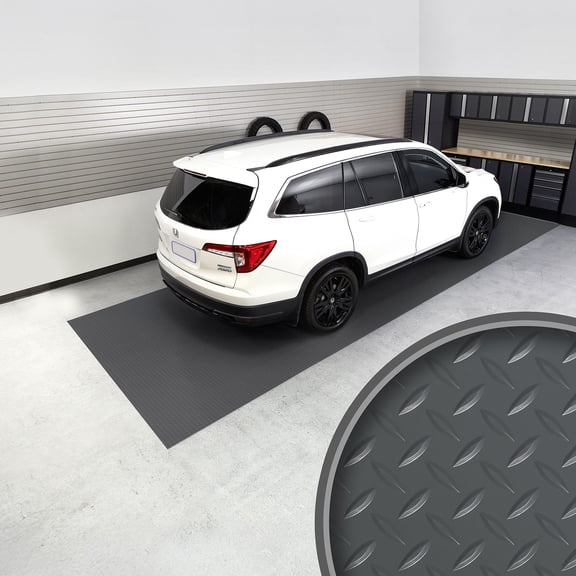 G-Floor 8.5' x 22' Slate Grey Garage and Utility Flooring - Diamond Tread