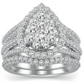 thumbnail image 1 of 2.00 CT T.W. Round Cut Pear Shape Halo Diamond Ring & Band Set in 14K Gold, 1 of 6