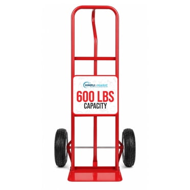 Simpli-Magic Hand Truck and Garage Moving Dolly, 600LBS – Heavy-Duty Moving Dolly Utility Platform Cart with 10" Wheels & Handle