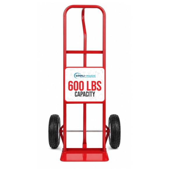 Simpli-Magic Hand Truck and Garage Moving Dolly, 600LBS – Heavy-Duty Moving Dolly Utility Platform Cart with 10" Wheels & Handle