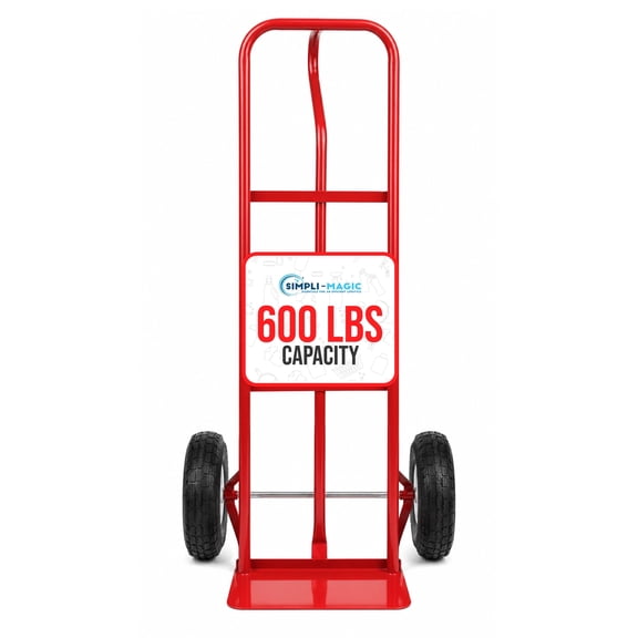 Simpli-Magic Hand Truck and Garage Moving Dolly, 600LBS – Heavy-Duty Moving Dolly Utility Platform Cart with 10" Wheels & Handle