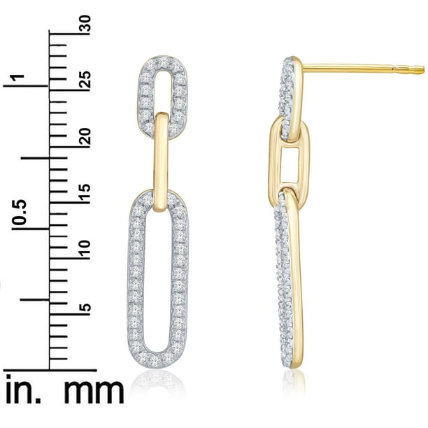 0.33 CT. T.W. Diamond Paperclip Earrings in 14K Yellow Gold