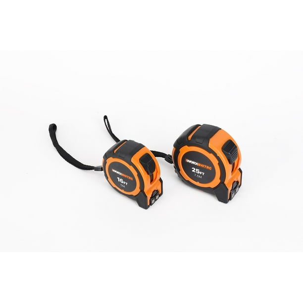WORX 2Pk Double-sided Tape Measure with Magnetic Hook (16/25FT