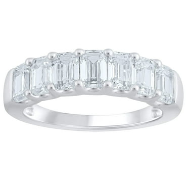 Lab Created Emerald Cut 1.96 CT. T.W. 7 Stone Diamond Ring in 18K Gold