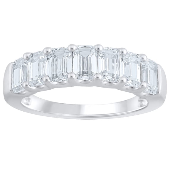 Lab Created Emerald Cut 1.96 CT. T.W. 7 Stone Diamond Ring in 18K Gold