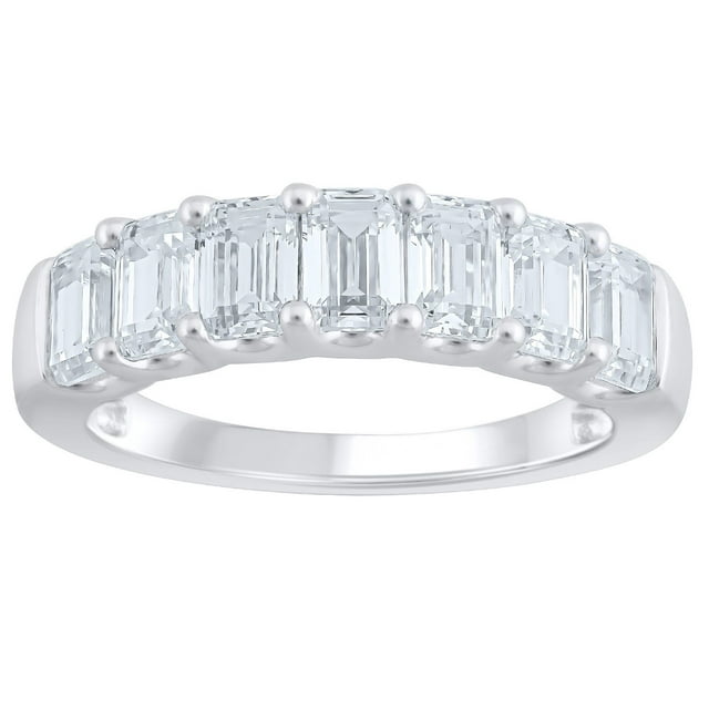 Lab Created Emerald Cut 1.96 CT. T.W. 7 Stone Diamond Ring in 18K Gold