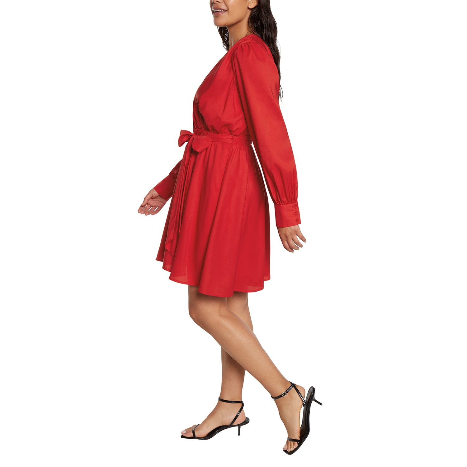 red wrap dress long sleeve LUSH Sleee Rib Knit Dress, Size Medium in Ruby at Nordstrom Rack Made with a soft and stretchy blend of polyester and spandex Express Women's Wrap Dress