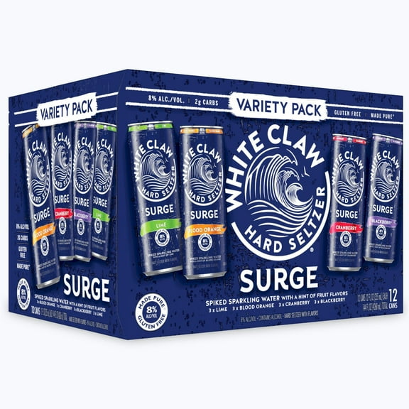 White Claw Surge Hard Seltzer Variety Pack, 12 fl. oz. can, 12 pk.