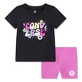 thumbnail image 4 of Converse Toddler Girls 2-Piece Biker Short Outfit Set, 4 of 7