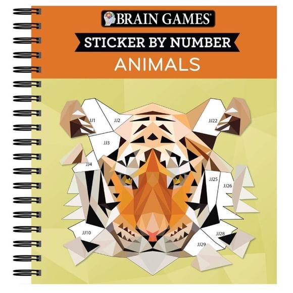 Brain Games - Sticker by Number: Animals by Brain Games, Spiral Bound