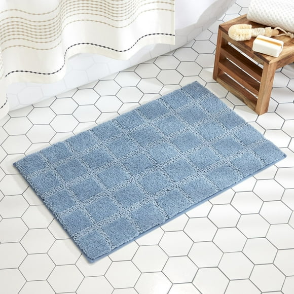 Town & Country Everyday Ultra Plush Solid Tufted Windowpane Bath Mat 20"x32"