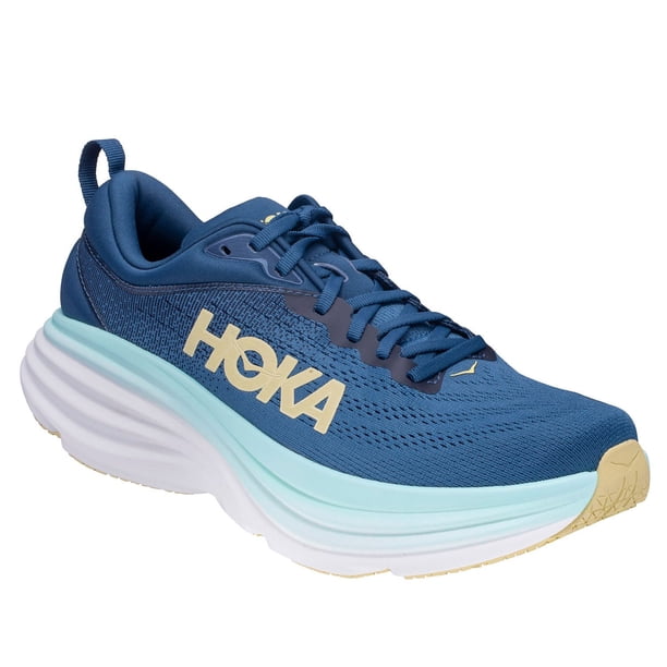 Hoka Bondi 8 Blue Lace Up Athletic Running Sneakers Shoes Men’s 11.5 Hoka Bondi 8 1123202 CSVO Coastal Sky / Orange Sneaker main image 3