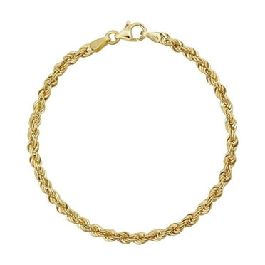 Diamond Cut Rope Chain Bracelet in 14K Gold