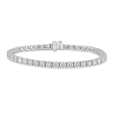 Lab Created Round Cut Diamond Tennis Bracelet in 18K Gold