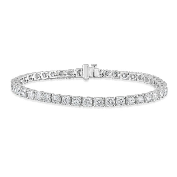 Lab Created Round Cut Diamond Tennis Bracelet in 18K Gold