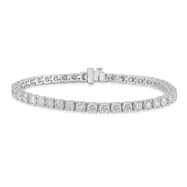 Lab Created Round Cut Diamond Tennis Bracelet in 18K Gold