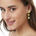thumbnail image 3 of Emerald Cut Gemstone Dangle Earrings in 14K Gold, 3 of 4