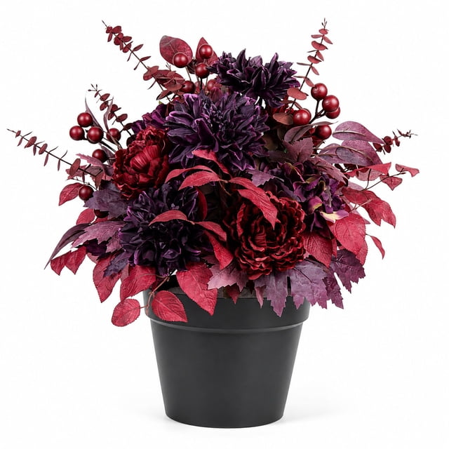 Artificial 32" Urn Filler in Black Grower's Pot, Assorted Colors