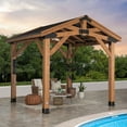 thumbnail image 1 of Backyard Discovery Norwood Cedar Gazebo with PowerPort, Choose Size, 1 of 13