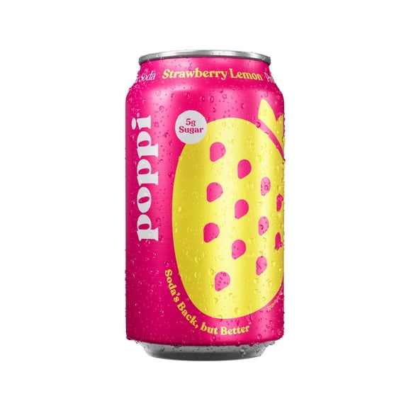 Poppi Prebiotic Soda, Strawberry Lemon, 12 fl. oz.