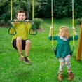 thumbnail image 6 of Gorilla Playsets Avalon Treehouse Wood Swing Set with Vinyl Canopy and Trapeze Arm, 6 of 8