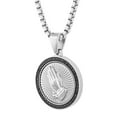 thumbnail image 2 of 0.23 CT. T.W. Black Diamond Stainless Steel Praying Hands Pendant, 2 of 5