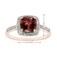thumbnail image 4 of Cushion Cut Gemstone & 0.18 CT.T.W. Halo Diamond Ring in 14K Gold, 4 of 5