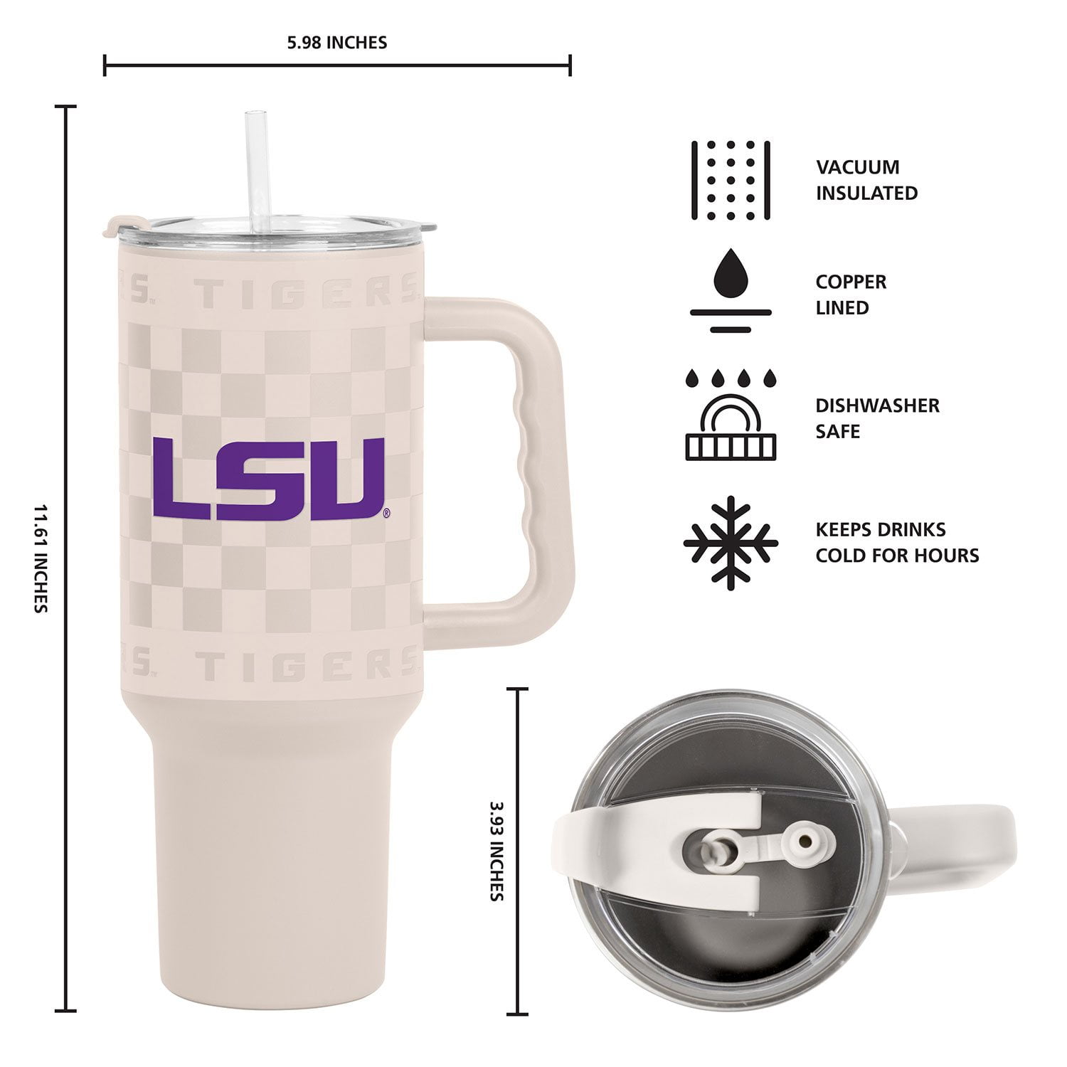 Logo Brands LSU Tigers 40 oz. Stainless Steel Tumbler Set - Thumbnail 3