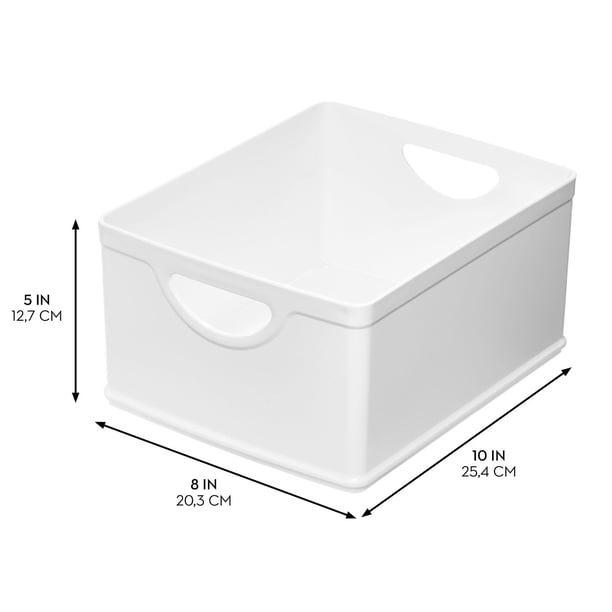 iDesign Set of 2 White Stacking BPA-Free Organization Bins, 5