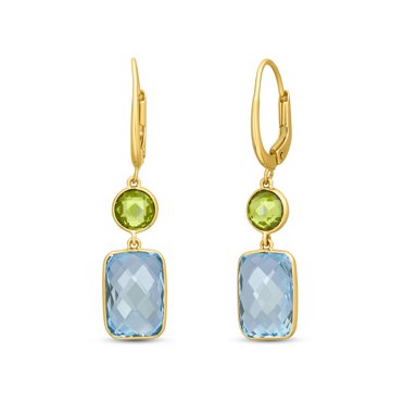 Multi-Gemstone Dangle Earrings in 14K Gold