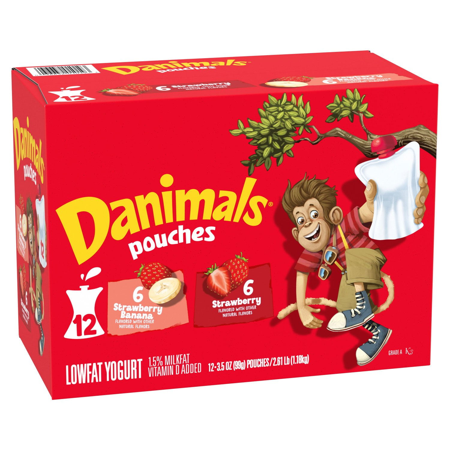 Dannon Danimals Squeezables Low-fat Yogurt Variety Pack (4 oz., 12