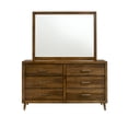 thumbnail image 4 of Zuma 6-Drawer Dresser & Mirror in Walnut, 4 of 9